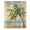 Designart; Designart - Palm Tree At The Beach Resort - Nautical & Coastal Print on Natural Pine Wood; Category:Wall Art; Image:4